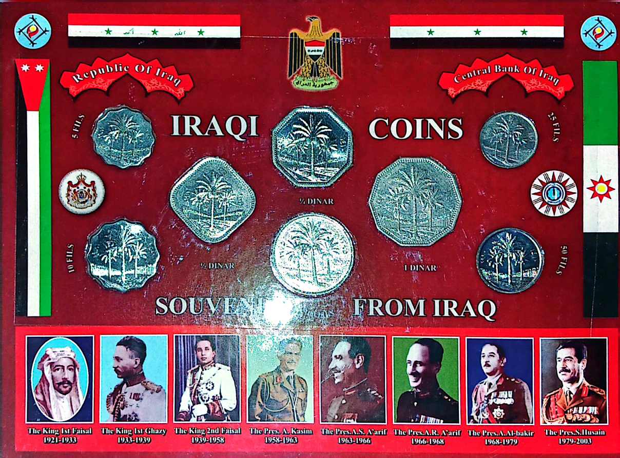 Iraq Iraqi 8 coins souvenir sheet